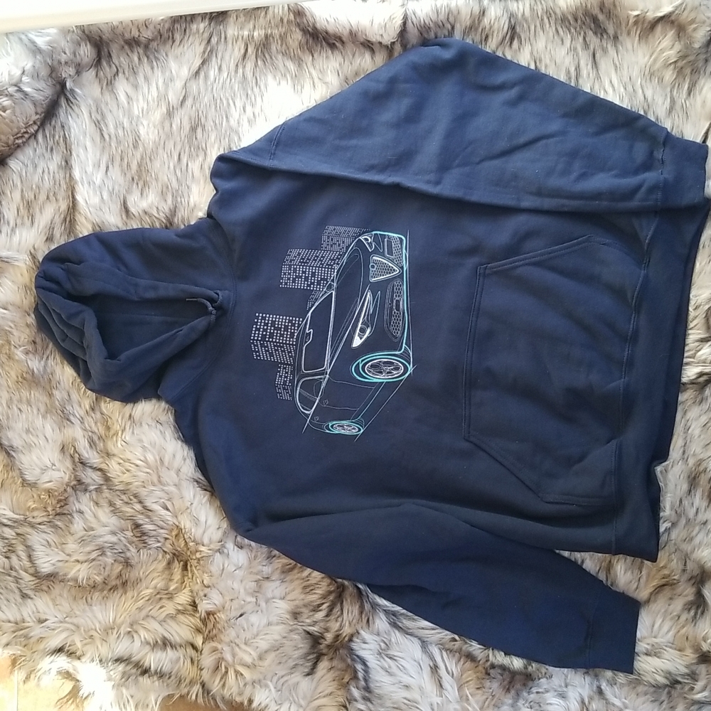 New Men's Large Alfa Romeo Stelvio Sweatshirt Navy Car Pullover Hoodie